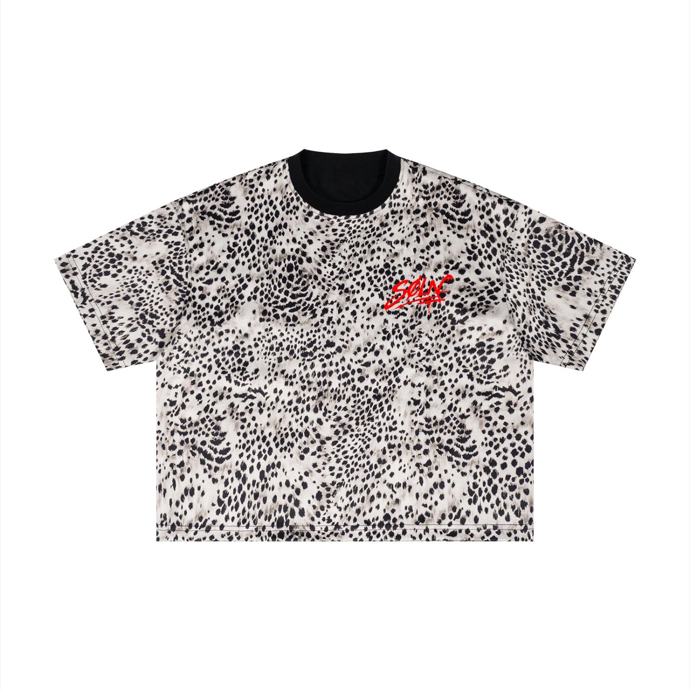 SØLN-Leopard Print Boxy T-Shirt